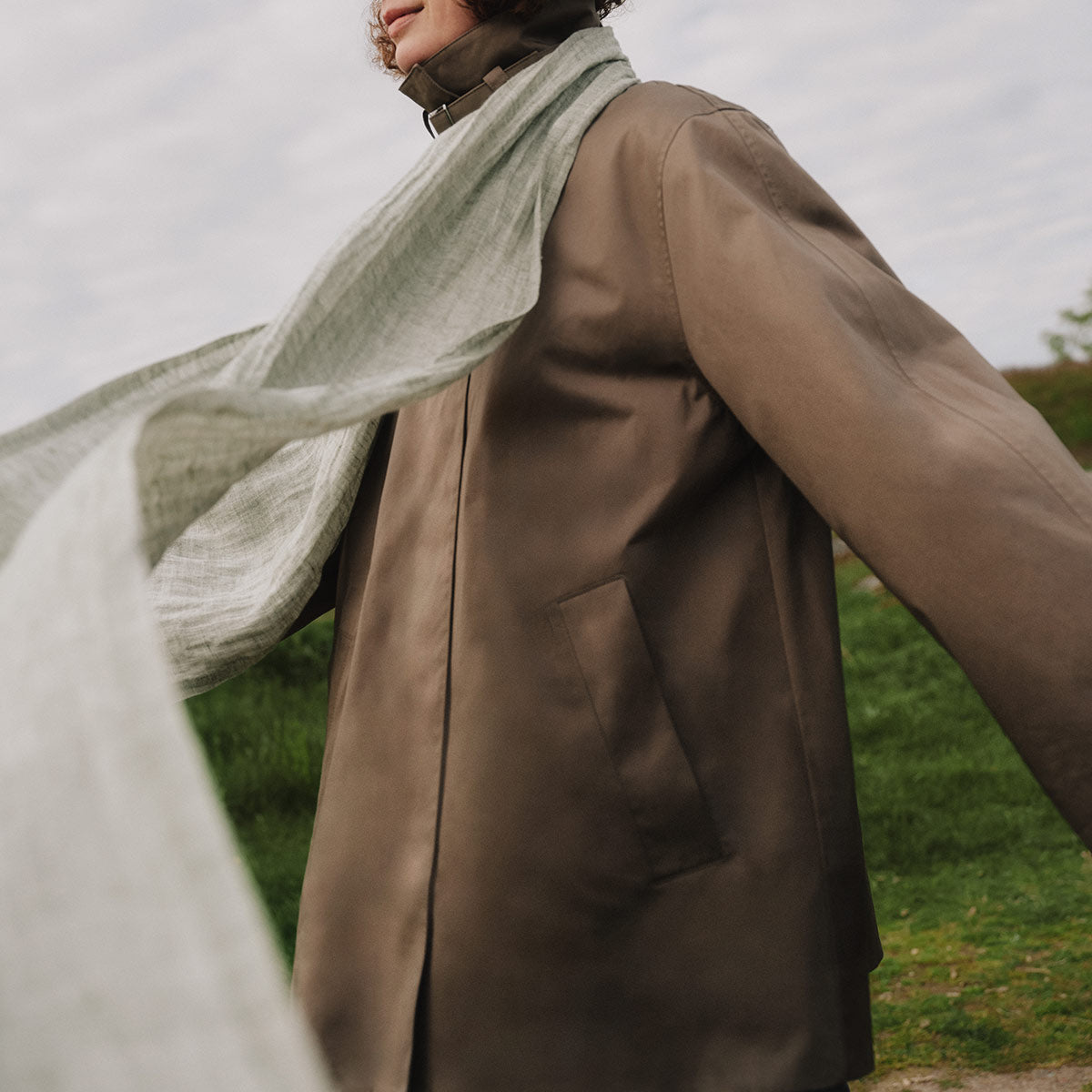 Lapuan Kankurit Lempi Melange Dark Green Linen Scarf