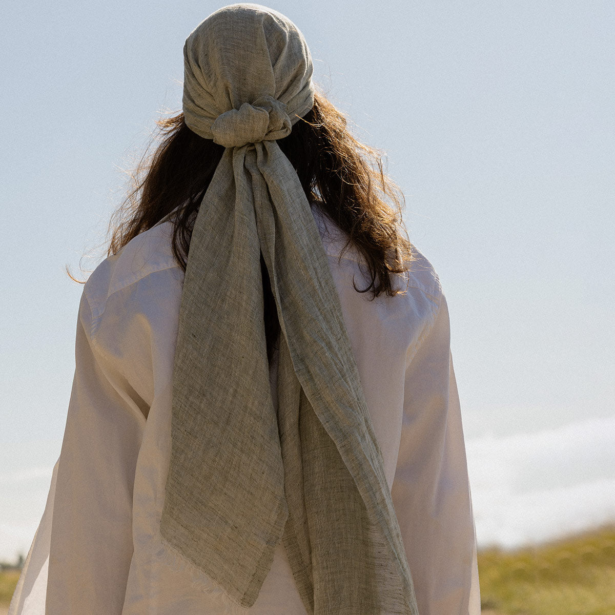 Lapuan Kankurit Lempi Melange Dark Green Linen Scarf