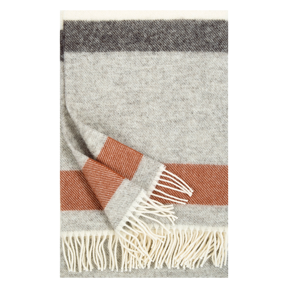 Lapuan Kankurit Lakeus Cream / Grey / Cinnamon Wool Throw Blanket
