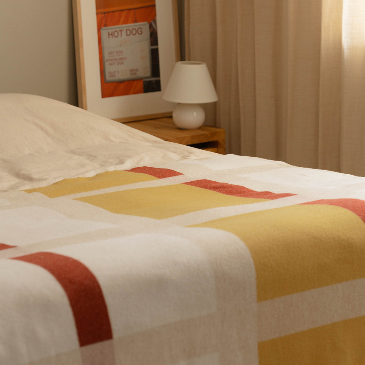 Lapuan Kankurit Ruusa Ochre / Cream / Cinnamon Wool Throw Blanket
