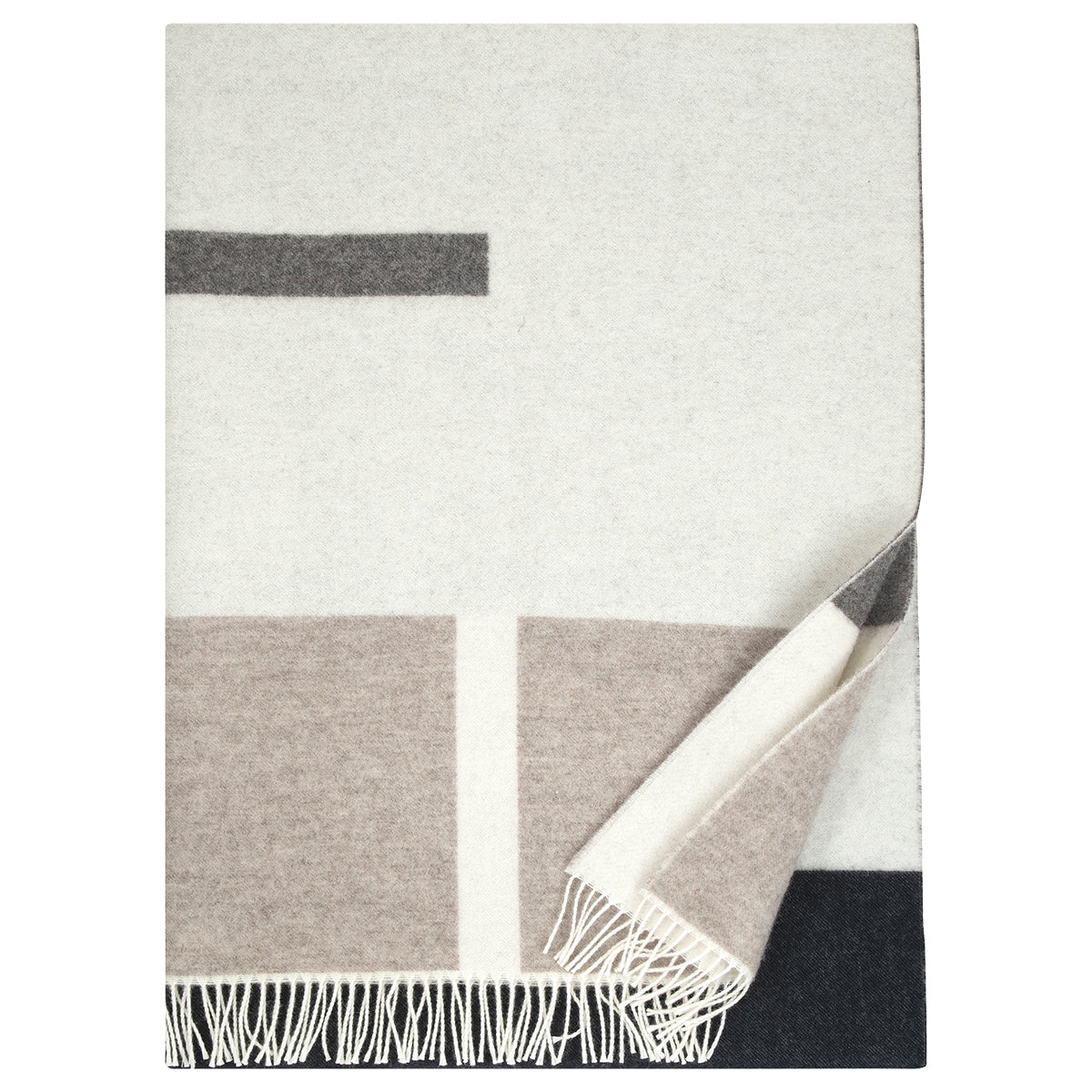 Lapuan Kankurit Suunta Cream / Brown Wool Throw Blanket