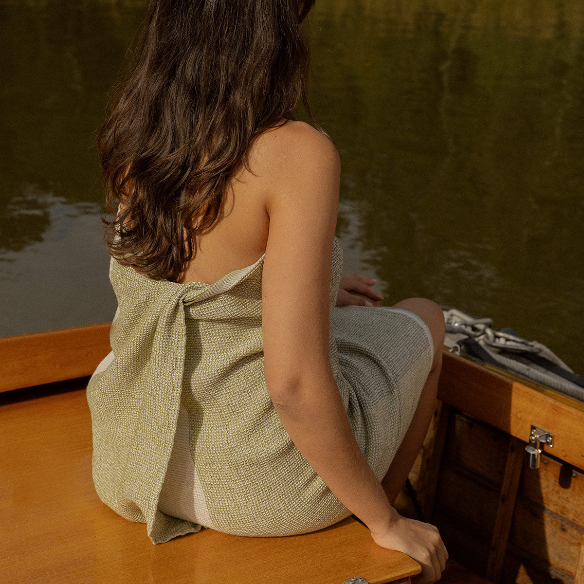 Lapuan Kankurit Terva Dark Green / Cream / Olive Bath Towel