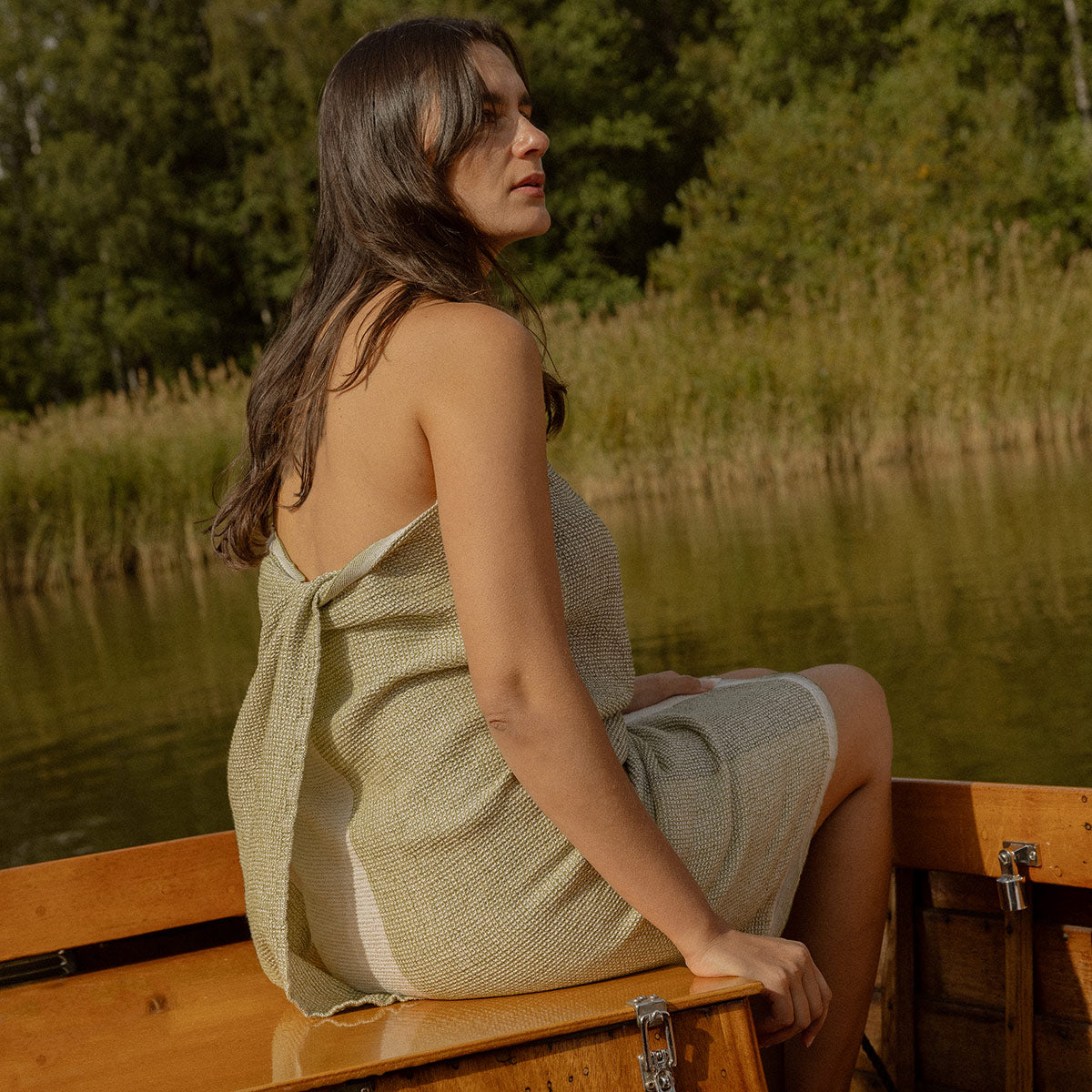Lapuan Kankurit Terva Dark Green / Cream / Olive Bath Towel