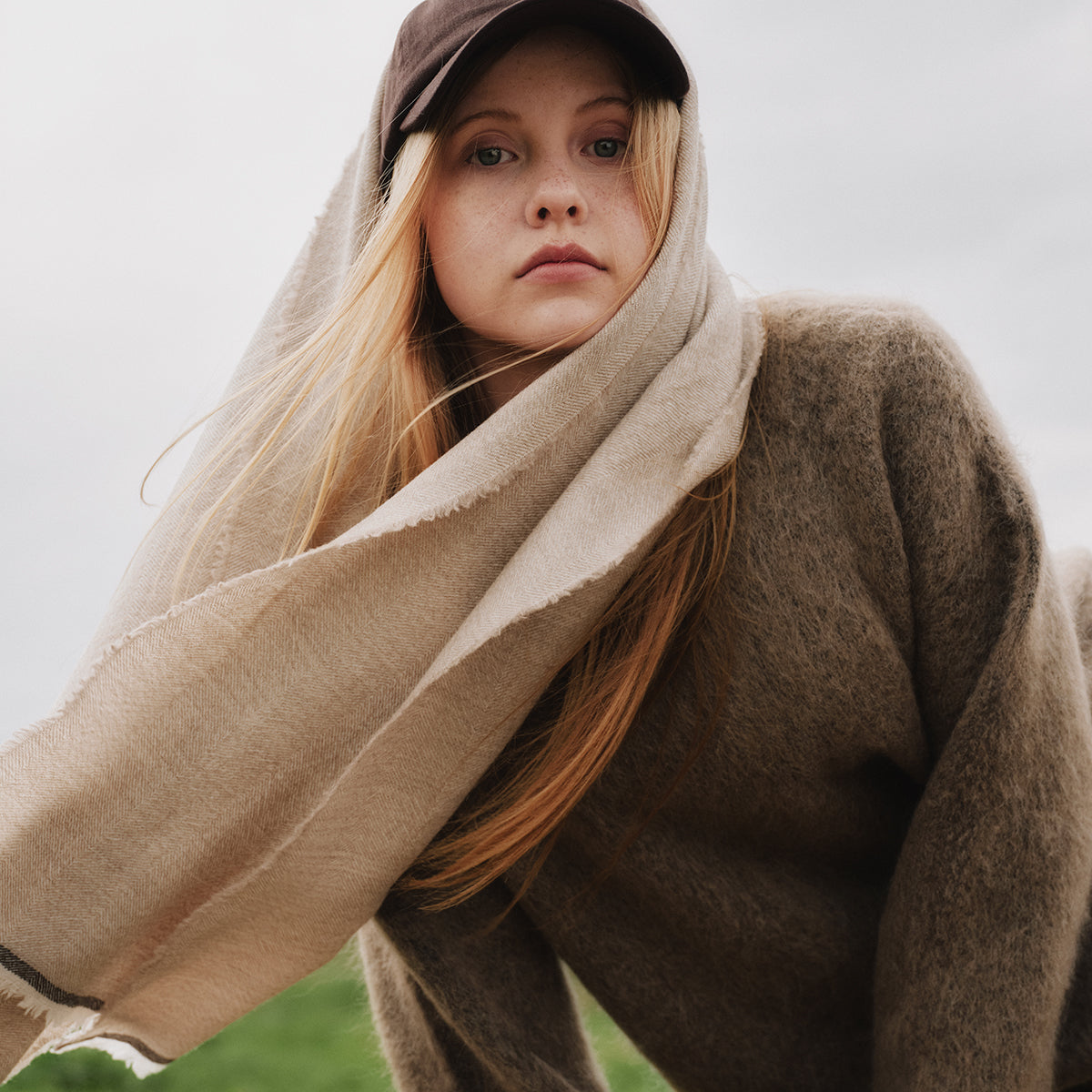 Lapuan Kankurit Viiru Beige Wool Scarf