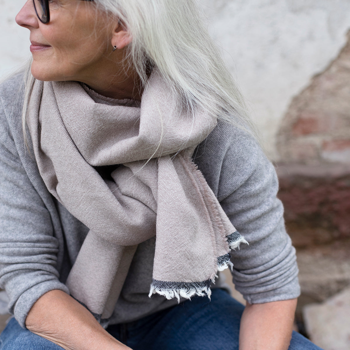 Lapuan Kankurit Viiru Beige Wool Scarf