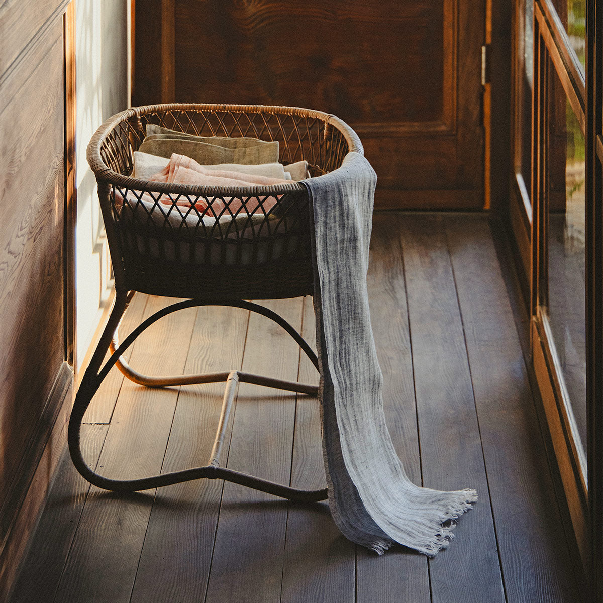 Lapuan Kankurit Lempi Melange Dark Blue Linen Scarf
