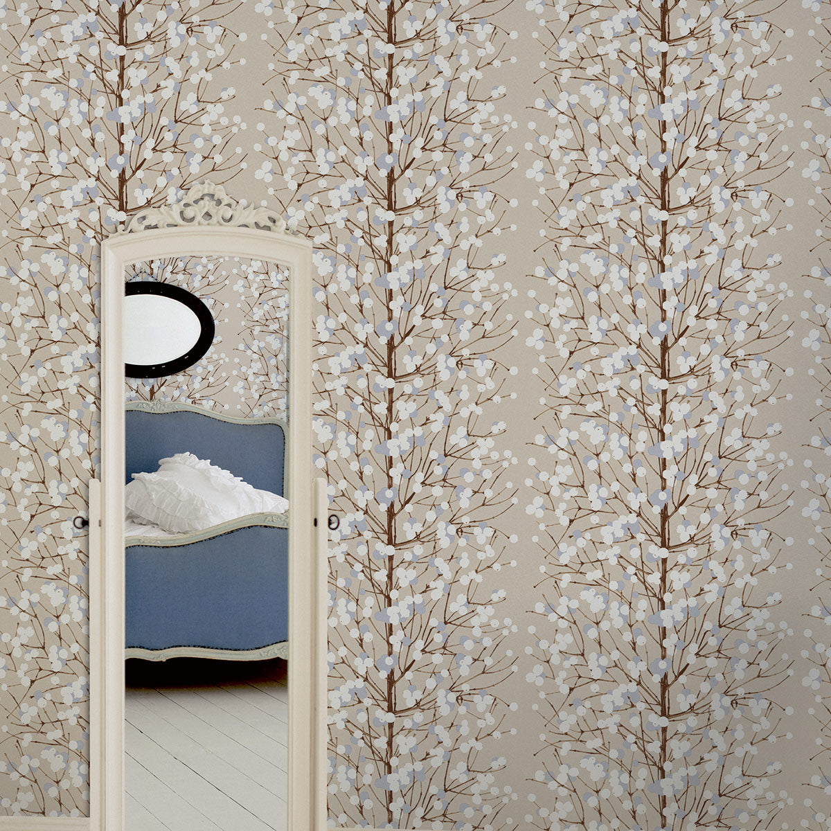 Marimekko Lumimarja Grey / Blue Cotton Fabric