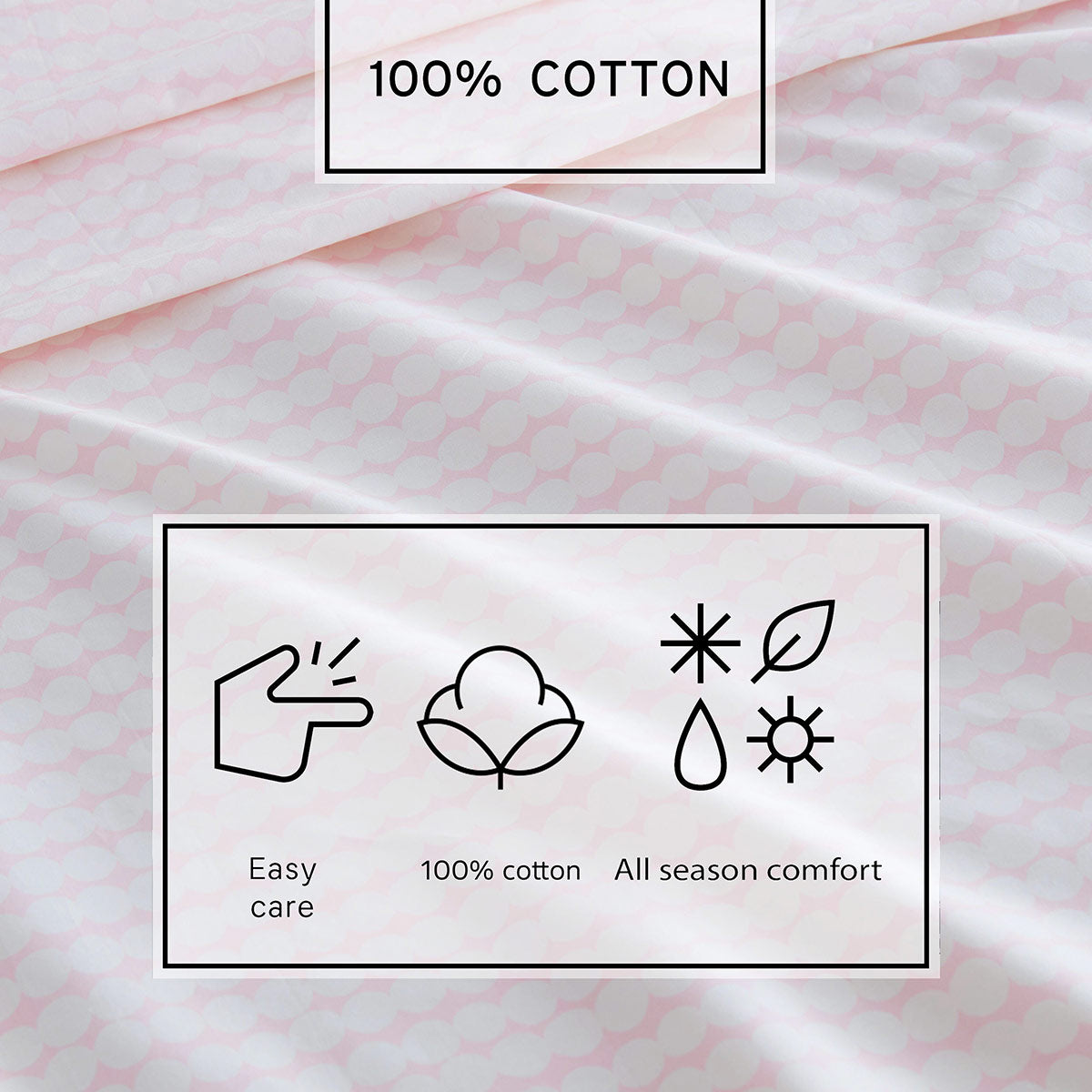 Marimekko Pikku Rasymatto Light Pink / Off White Queen Sheet Set