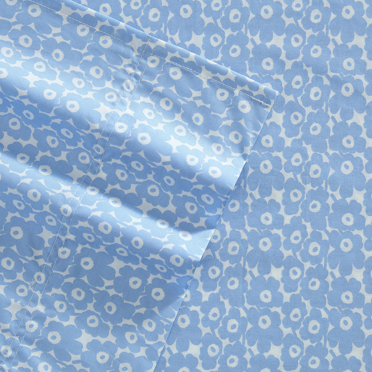 Marimekko Pikkuinen Unikko Blue / White King Sheet Set