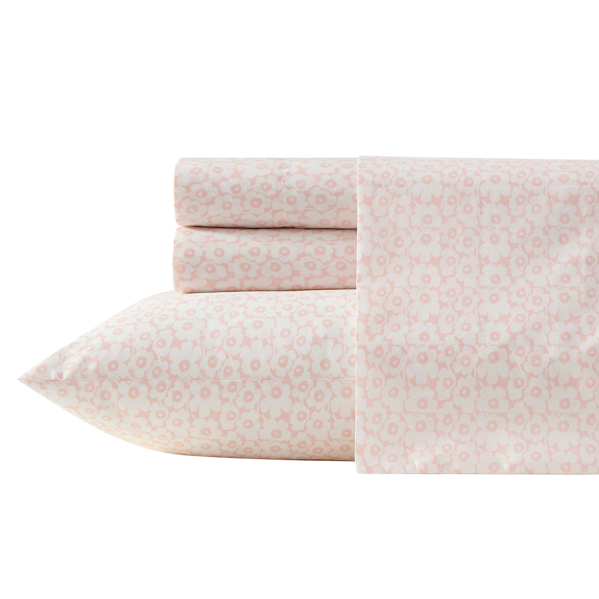 Marimekko Pikkuinen Unikko Light Pink / White Full Sheet Set