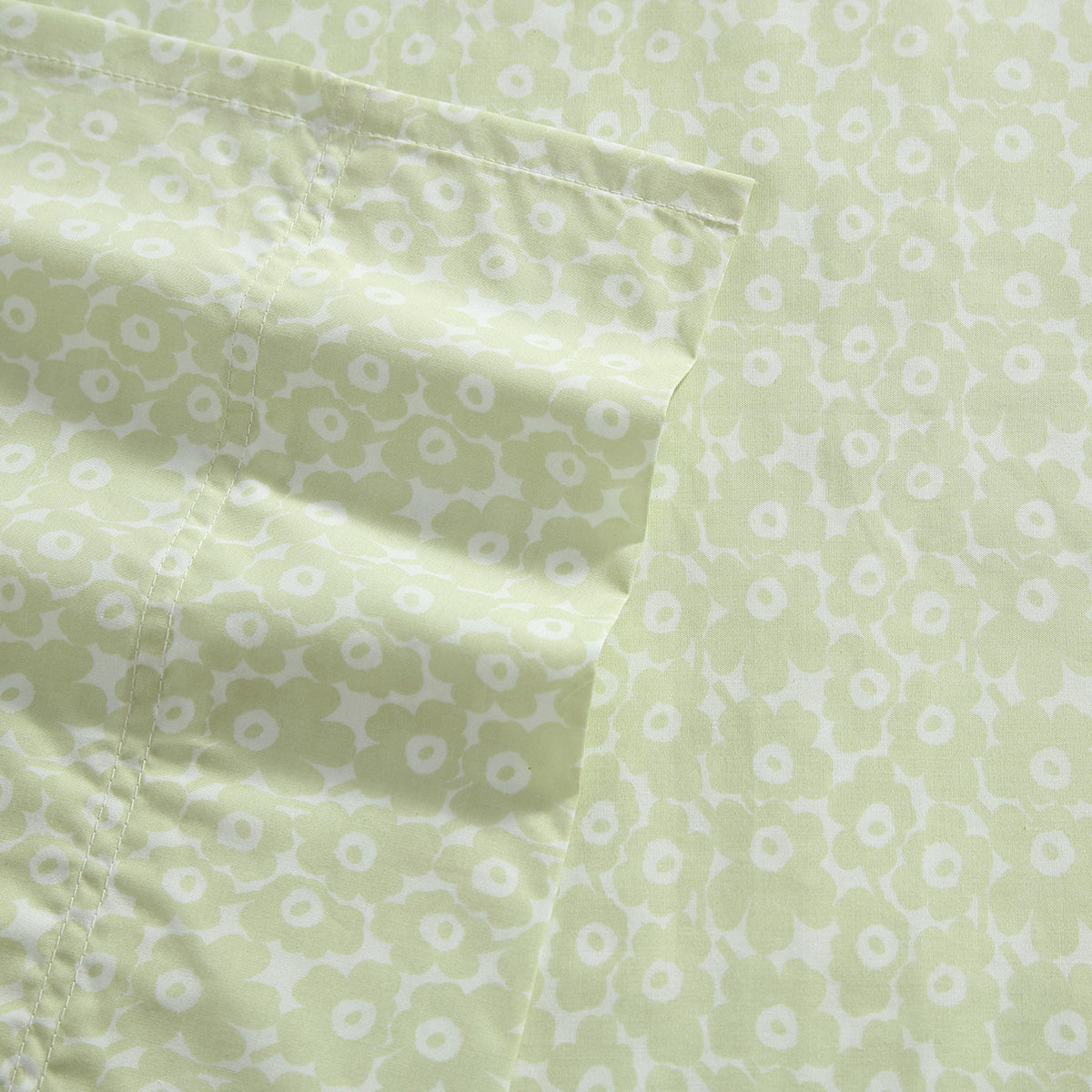 Marimekko Pikkuinen Unikko Light Green / White Full Sheet Set