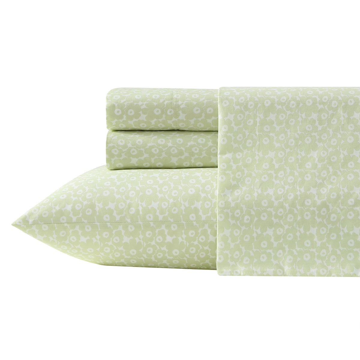 Marimekko Pikkuinen Unikko Light Green / White Full Sheet Set
