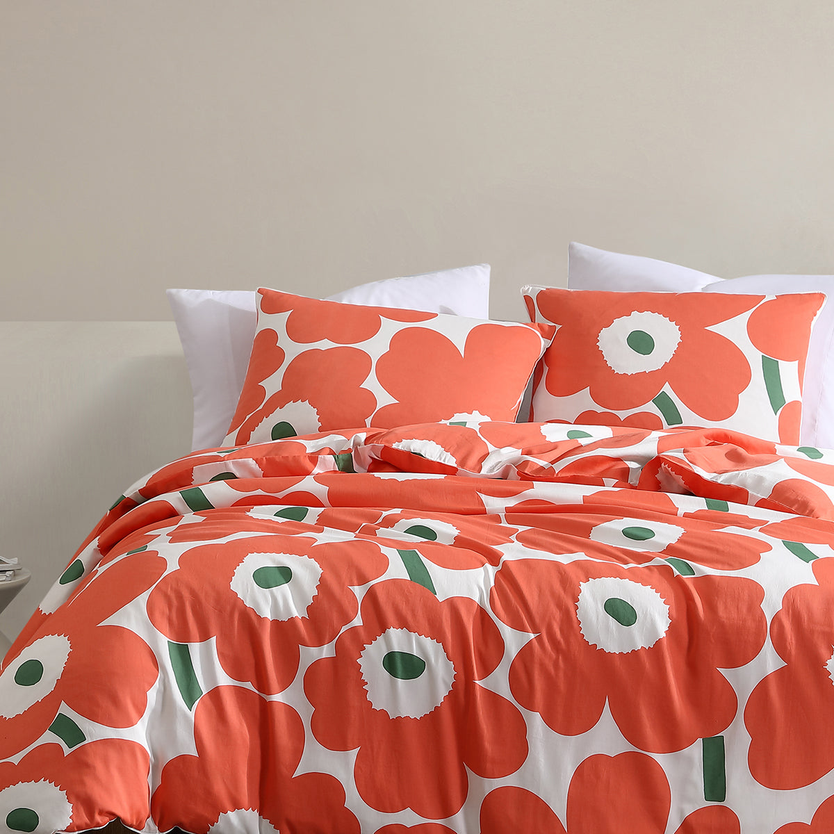 Marimekko Unikko Orange / Green Bedding