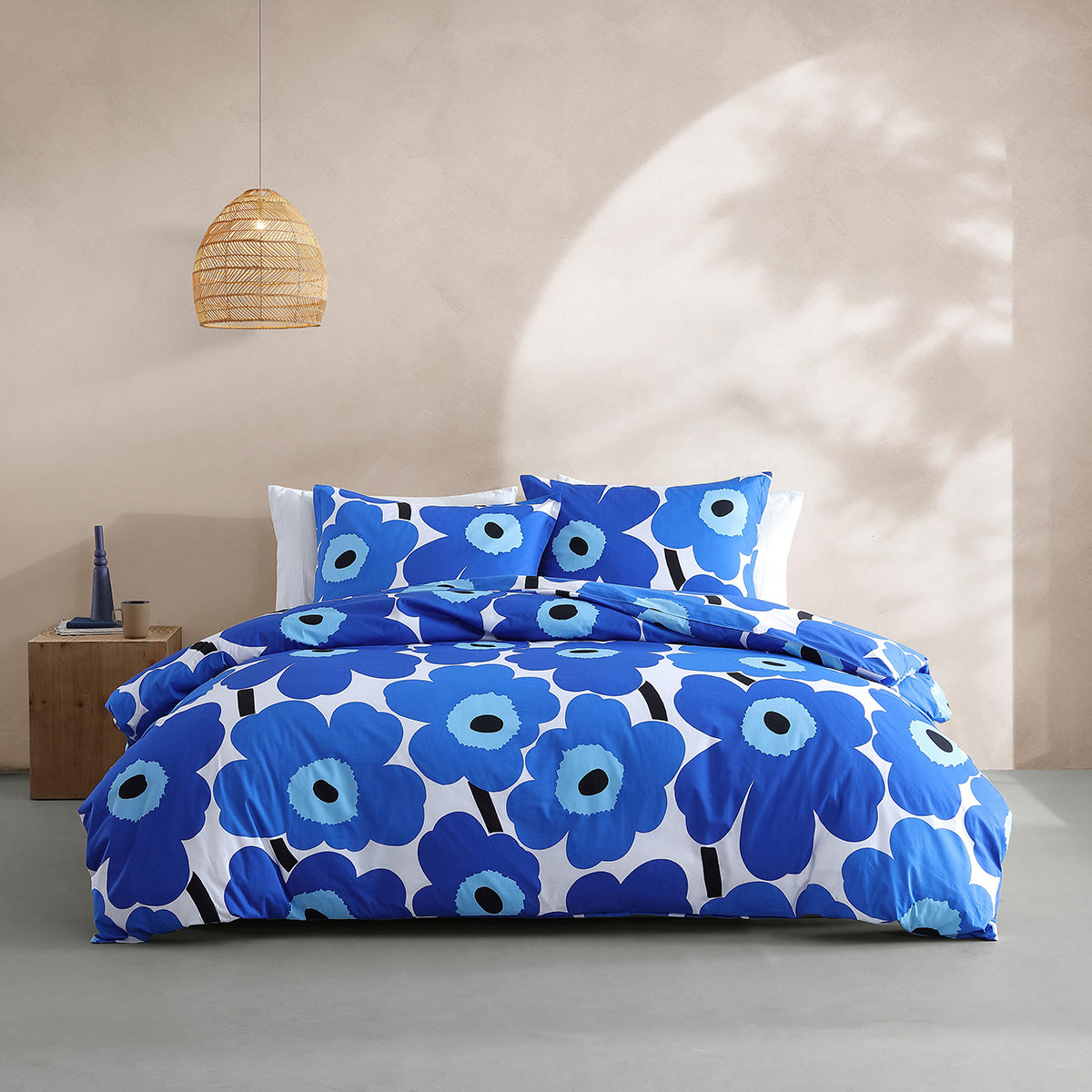 Marimekko Unikko Blue Full / Queen Duvet Cover Set