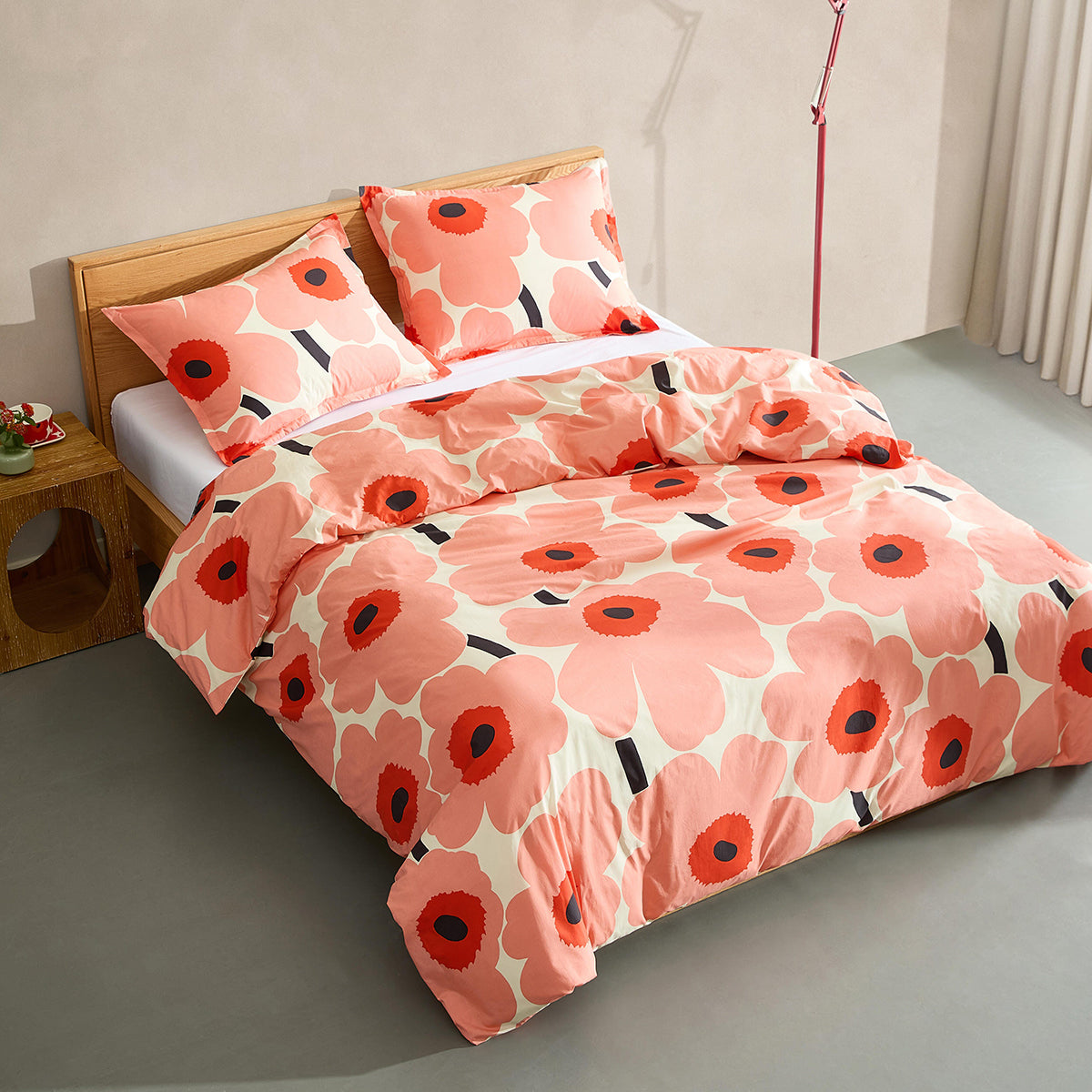 Marimekko Unikko Coral / Pink Duvet Cover Set - King
