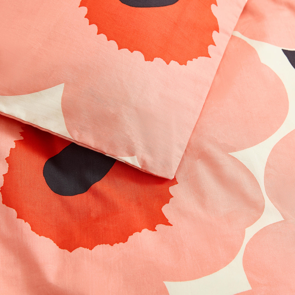 Marimekko Unikko Coral / Pink Duvet Cover Set - Full / Queen