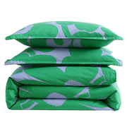 Marimekko Unikko Green / Blue Duvet Cover Set - Full / Queen