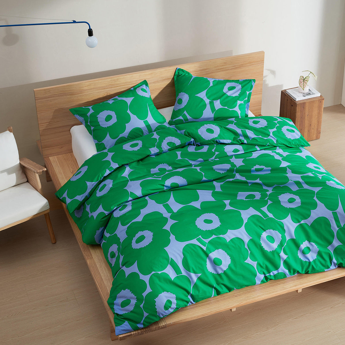 Marimekko Unikko Green / Blue Duvet Cover Set - King