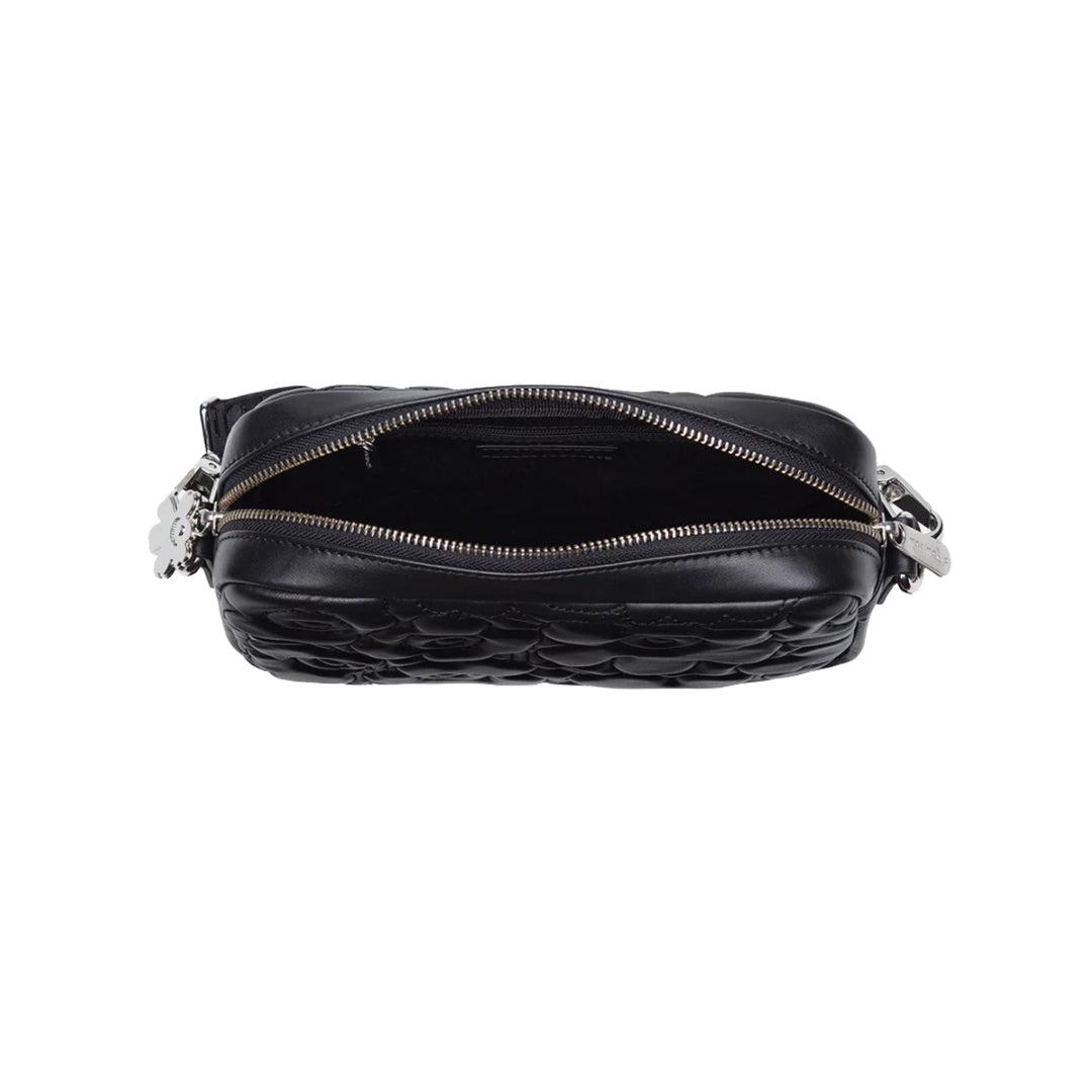 Marimekko Unikko Soft Gratha Black Leather Shoulder Bag