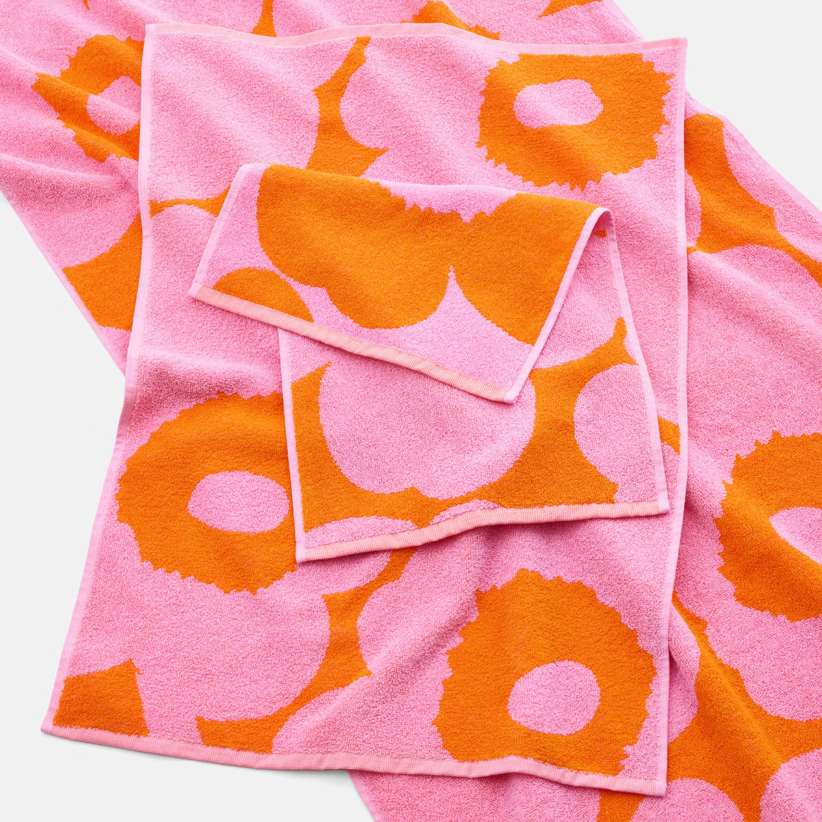 Marimekko Unikko Pink / Orange Hand Towel