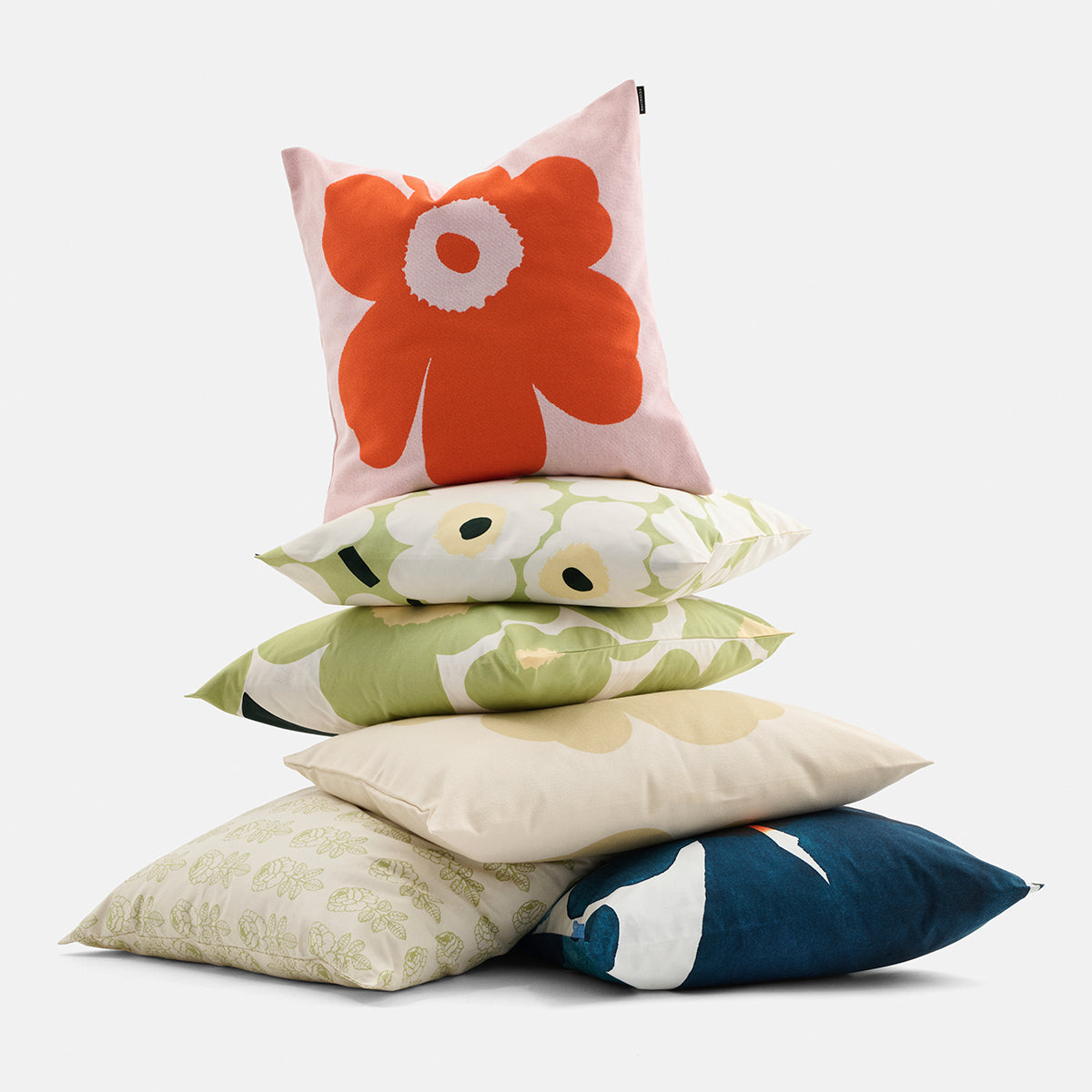 Marimekko Unikko Pink / Red Throw Pillow