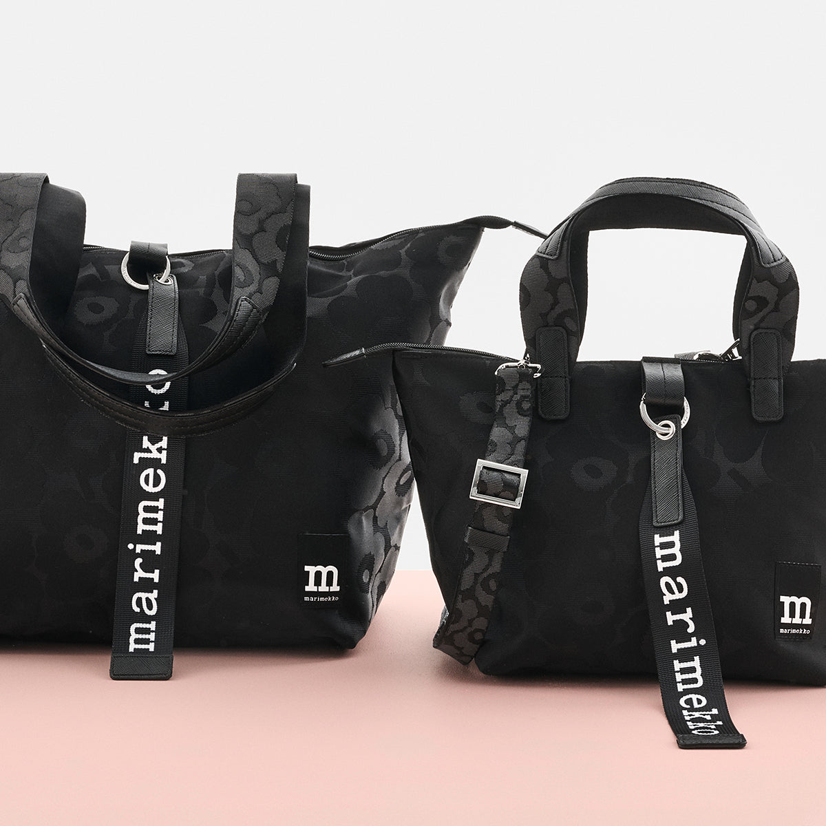 Marimekko Unikko Black Small Tote Shoulder Bag