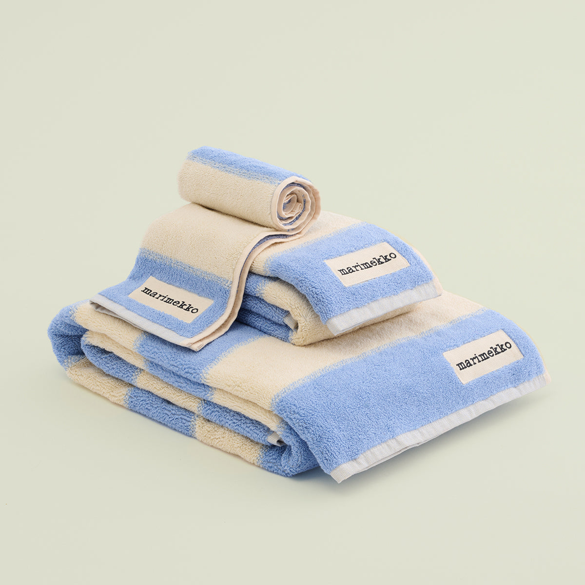 Marimekko Galleria Light Blue / Sand Large Bath Towel