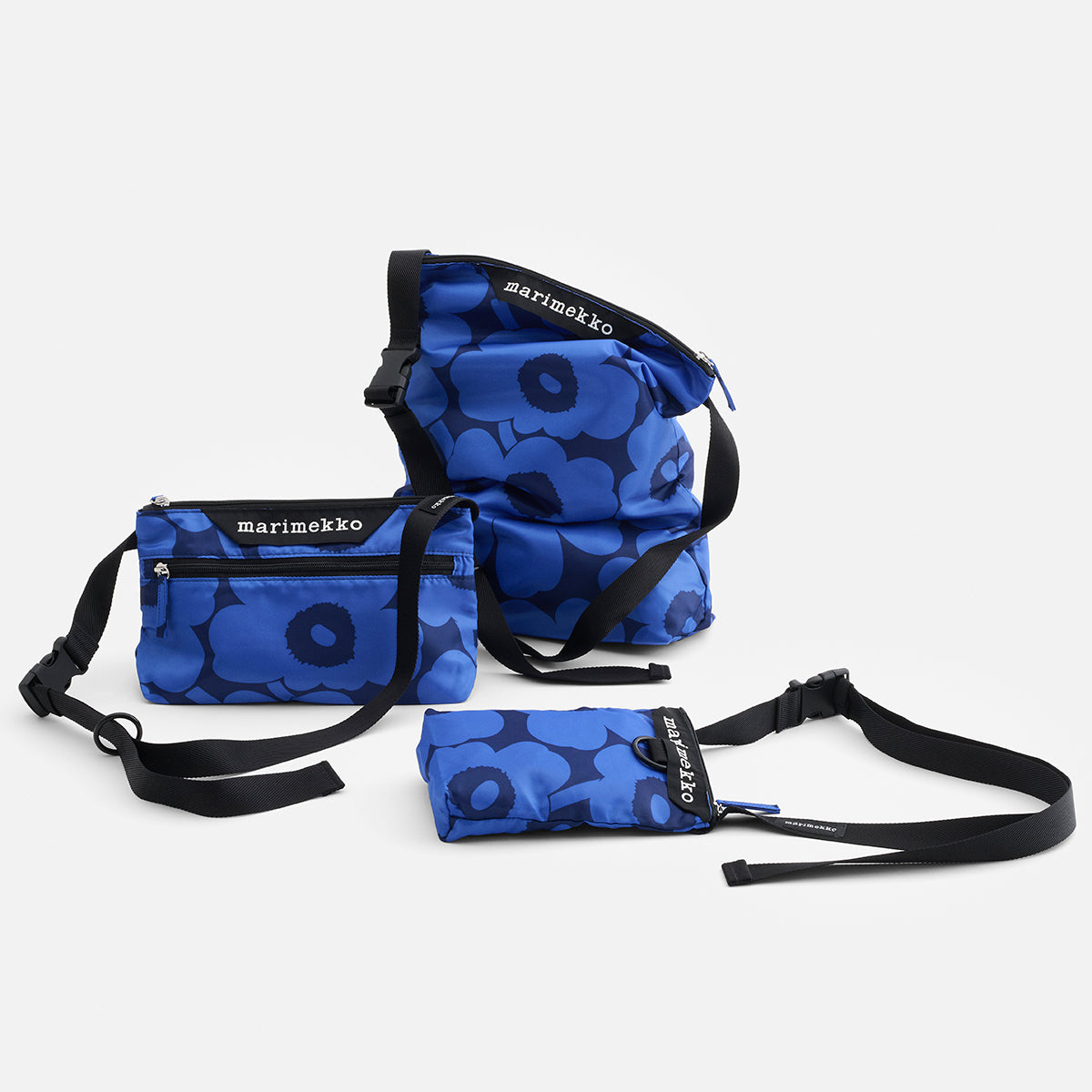 Marimekko Unikko Blue / Dark Blue / Black Small Neat Crossbody Shoulder Bag