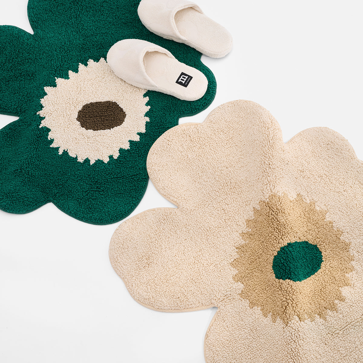 Marimekko Unikko Sand / Beige / Dark Green Bath Mat