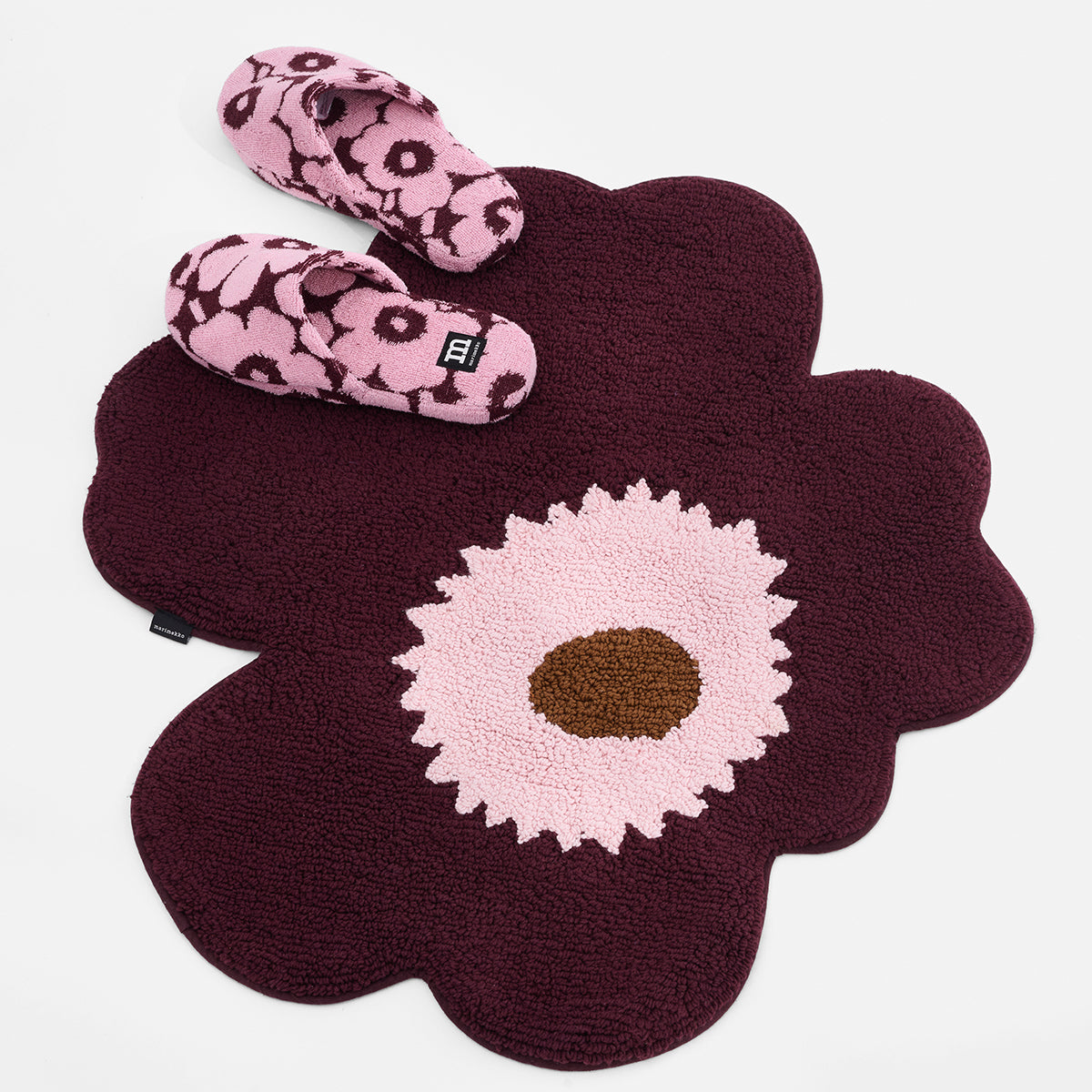 Marimekko Unikko Plum / Pink / Toffee Bath Mat