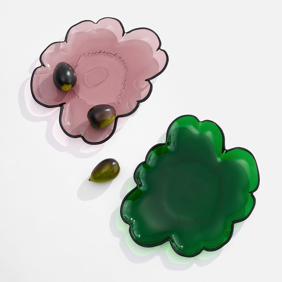 Marimekko Unikko Shape Dark Green Glass Salad Plate