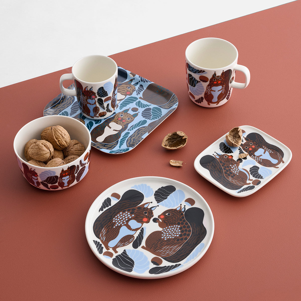 Marimekko Kurre Light Blue / Brown / Multi Serving Tray