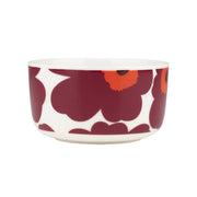 Marimekko Unikko Burgundy / Red  / White Soup / Cereal Bowl
