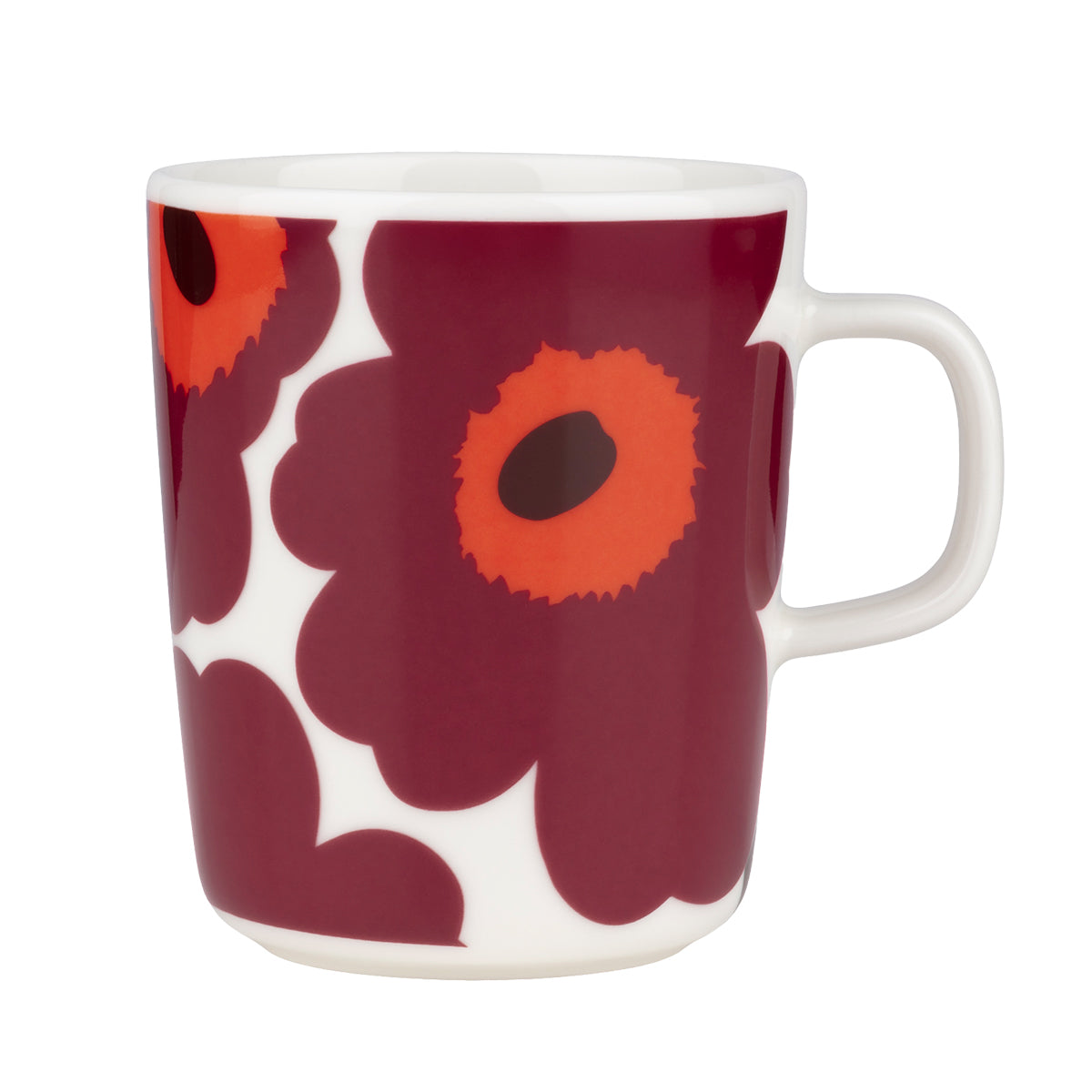 Marimekko Unikko Burgundy / Red / White Mug