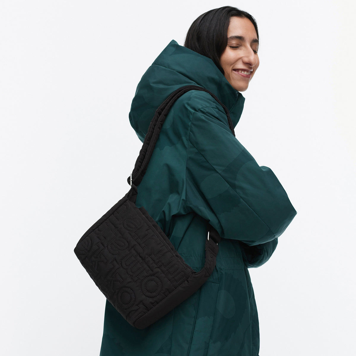 Marimekko Logo Black Small Crossbody Shoulder Joy Bag
