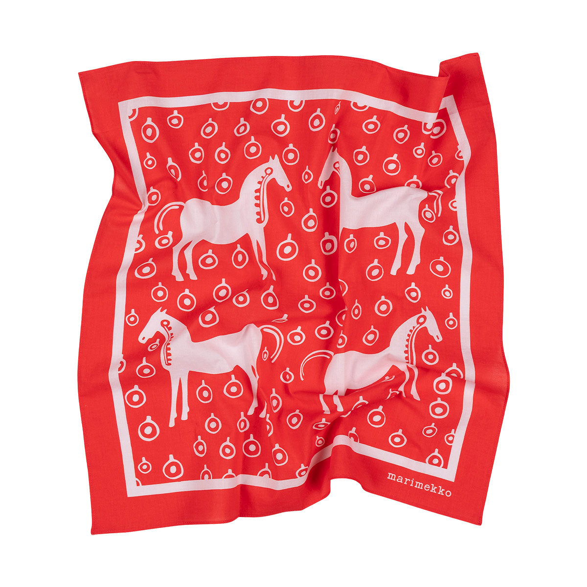 Marimekko Astrilli Musta Tamma Red / Light Pink Scarf - Year of the Horse 2026