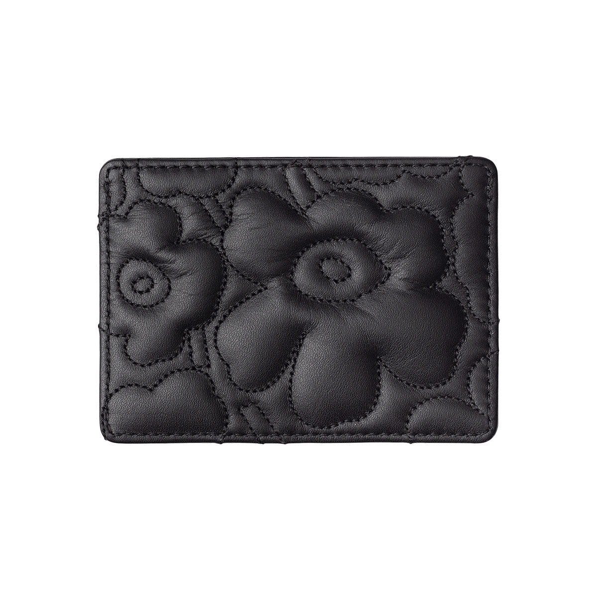 Marimekko Unikko Black Leather Card Holder