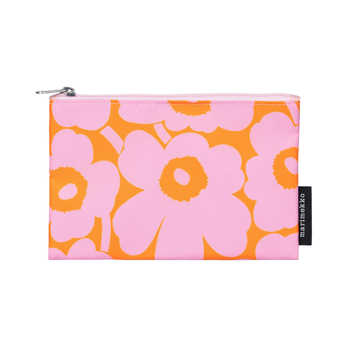Marimekko Unikko Fluorescent Orange / Pink Kaika Cosmetic Zip Pouch