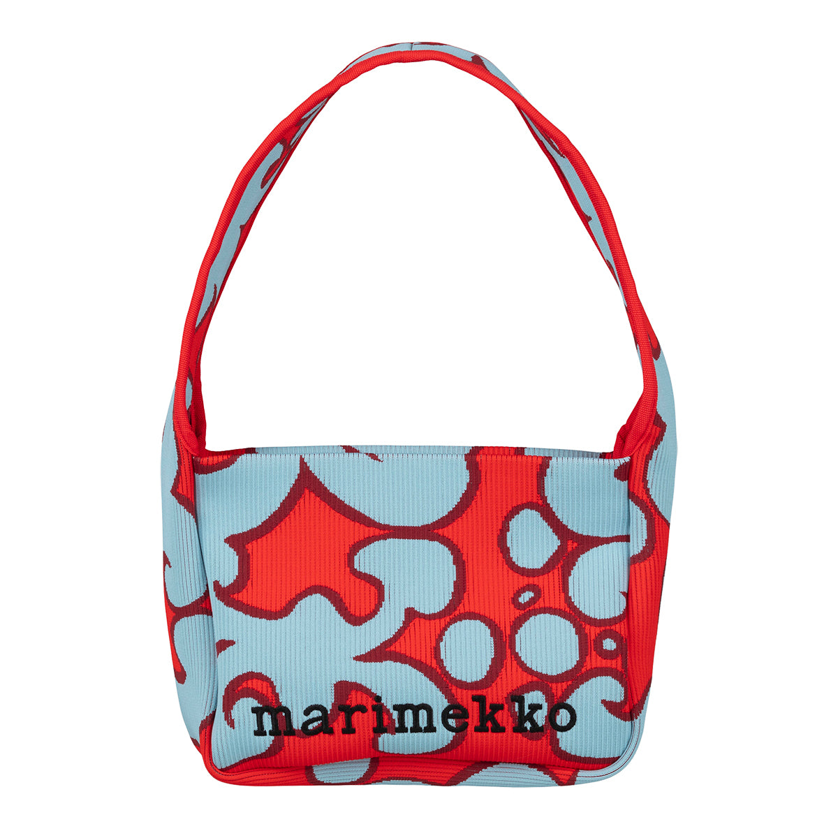 Marimekko Keidas Red / Light Blue Knitted Shoulder Bag