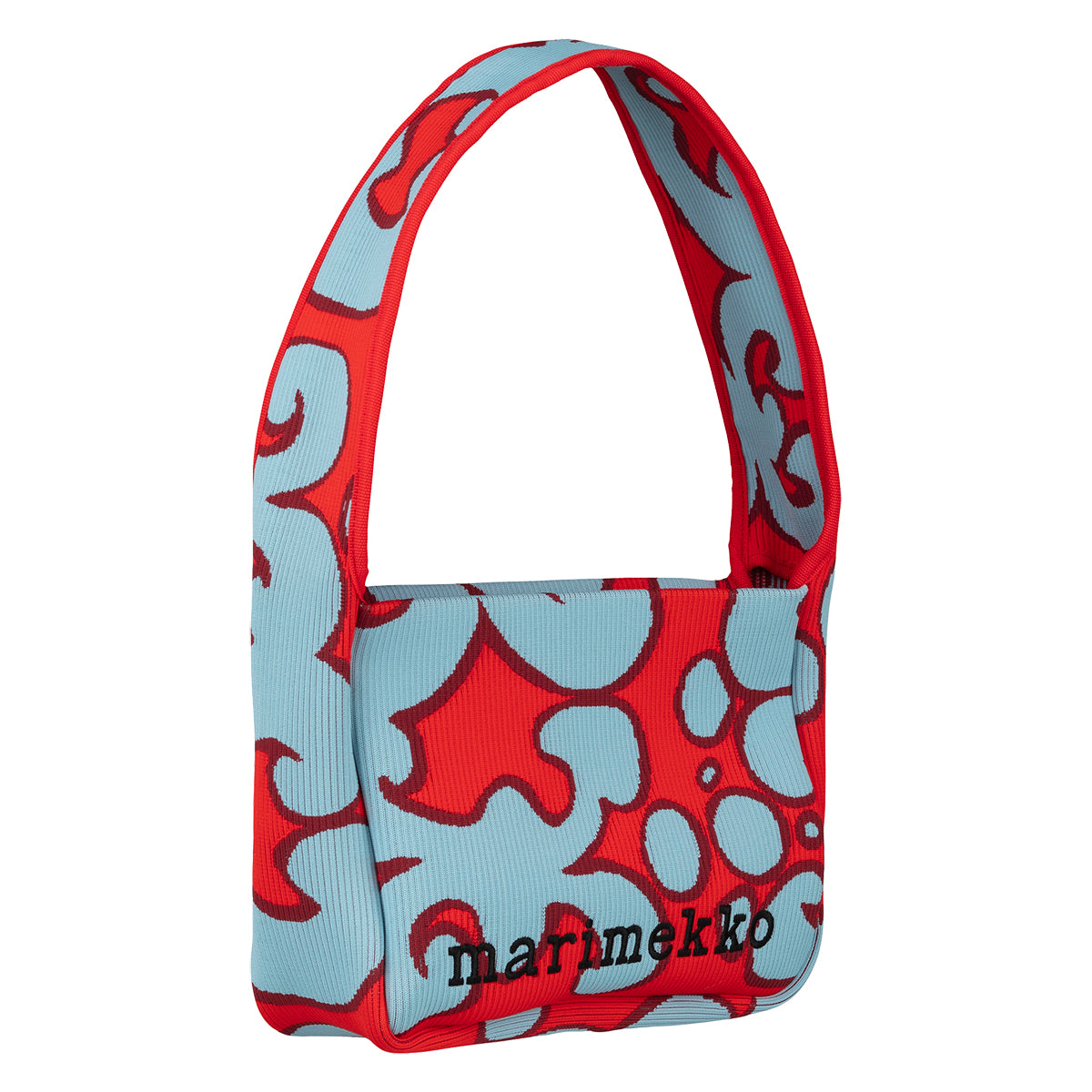 Marimekko Keidas Red / Light Blue Knitted Shoulder Bag