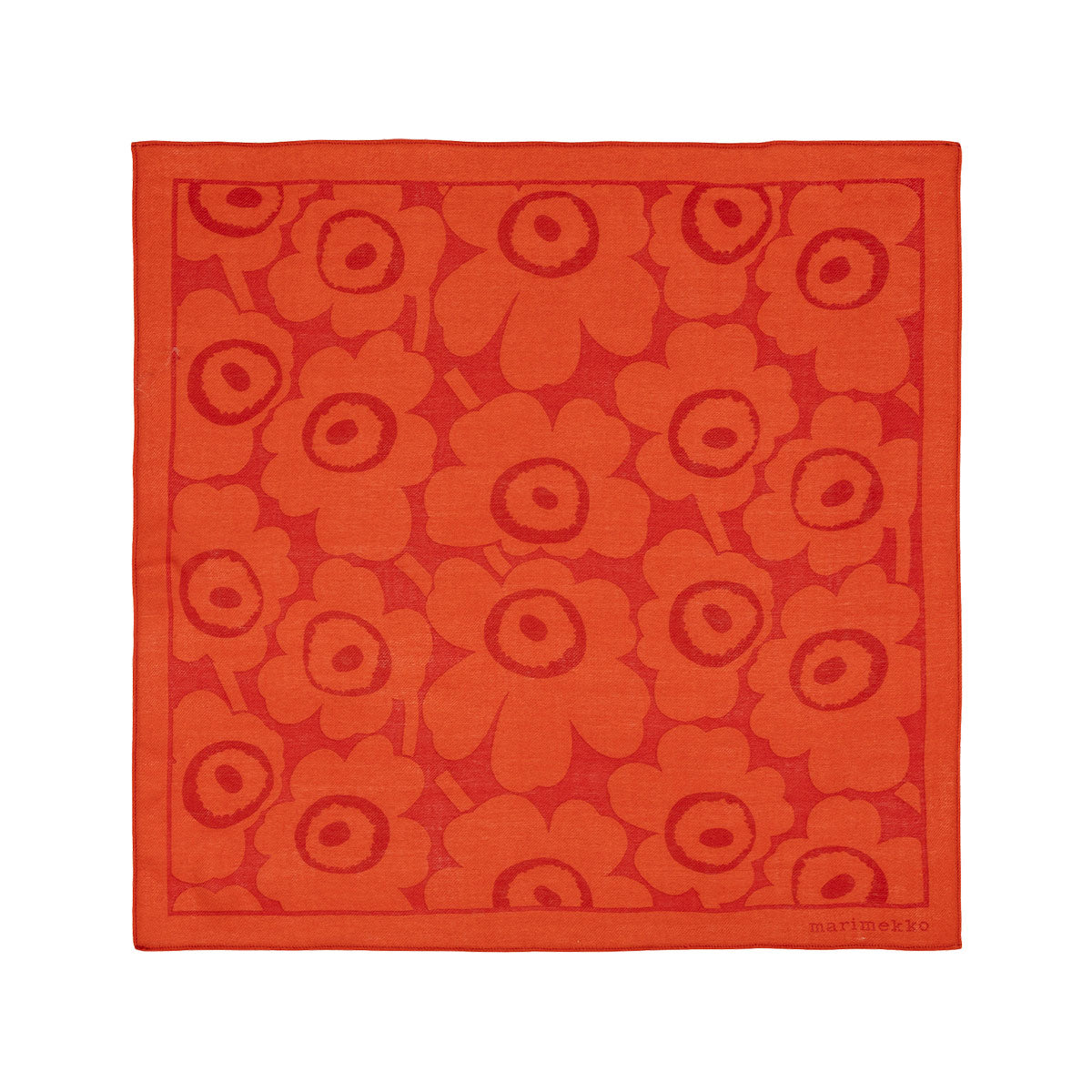 Marimekko Kuittaus Unikko Orange / Dark Orange Wool Scarf