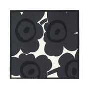 Marimekko Lauhtua Unikko Black / Dark Grey / White Silk Scarf