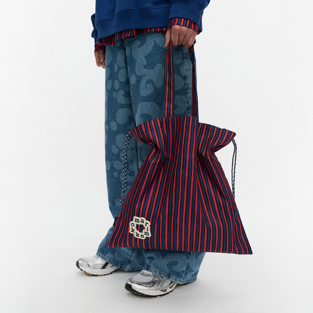 Marimekko Piccolo Dark Blue / Red / Black Metka Tote Bag