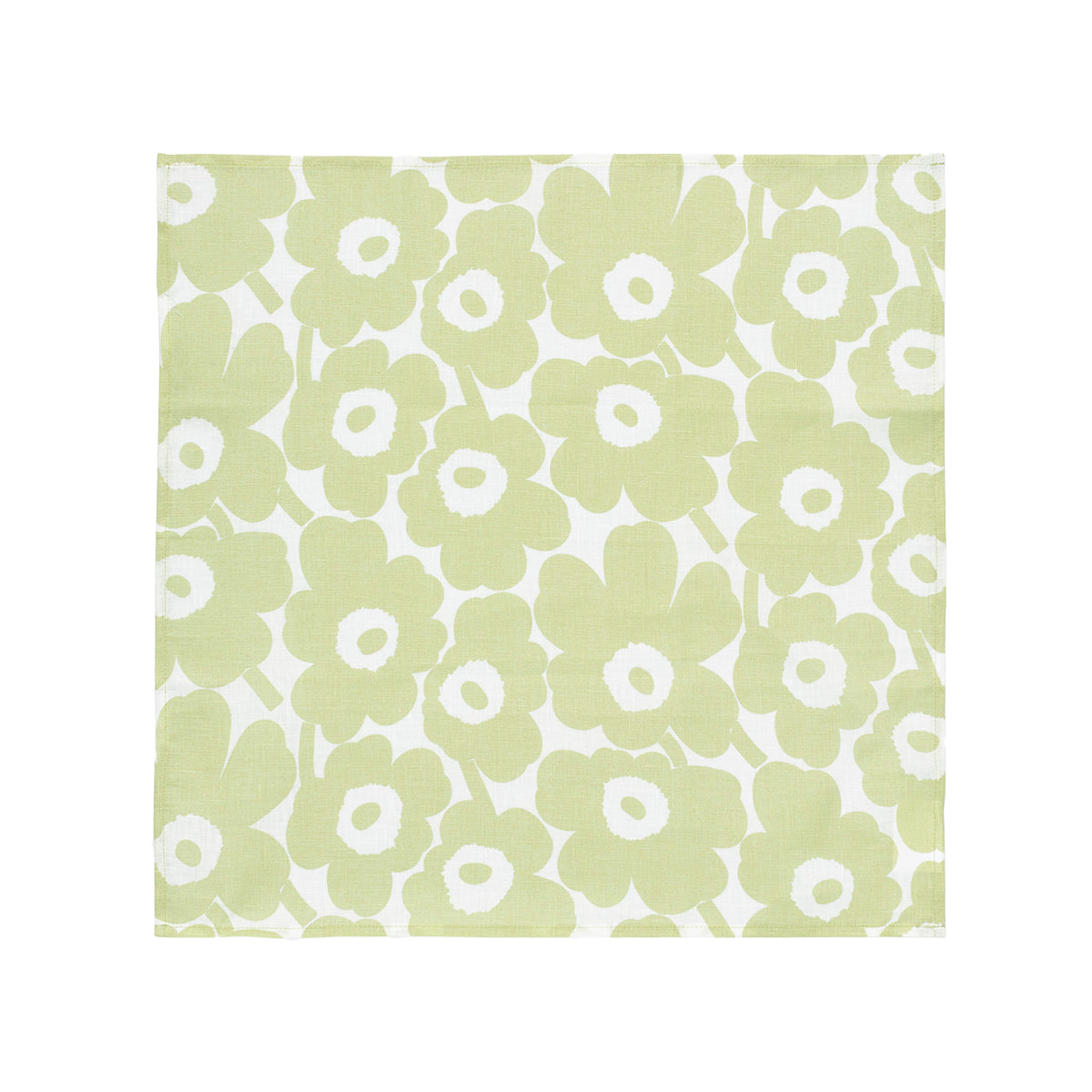 Marimekko Mini Unikko Pear Green / White Linen Napkin