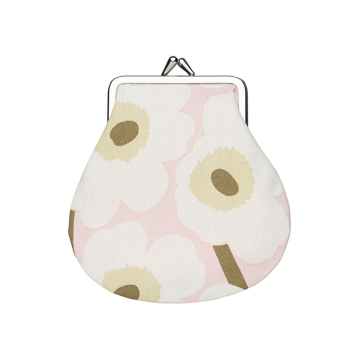 Marimekko Mini Unikko Pink / Off White / Light Brown Small Coin Purse