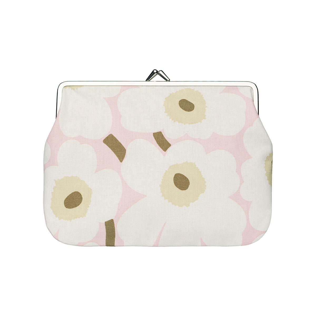 Marimekko Mini Unikko Pink / Off White / Light Brown Large Coin Purse