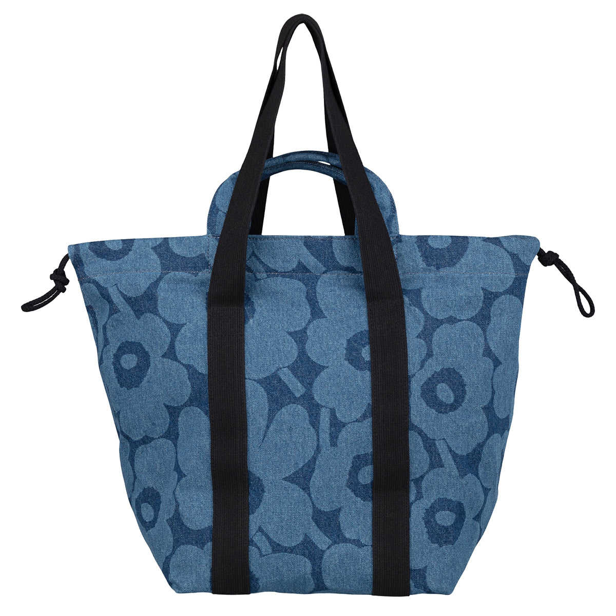 Marimekko Unikko Indigo Denim Mono City Tote Bag