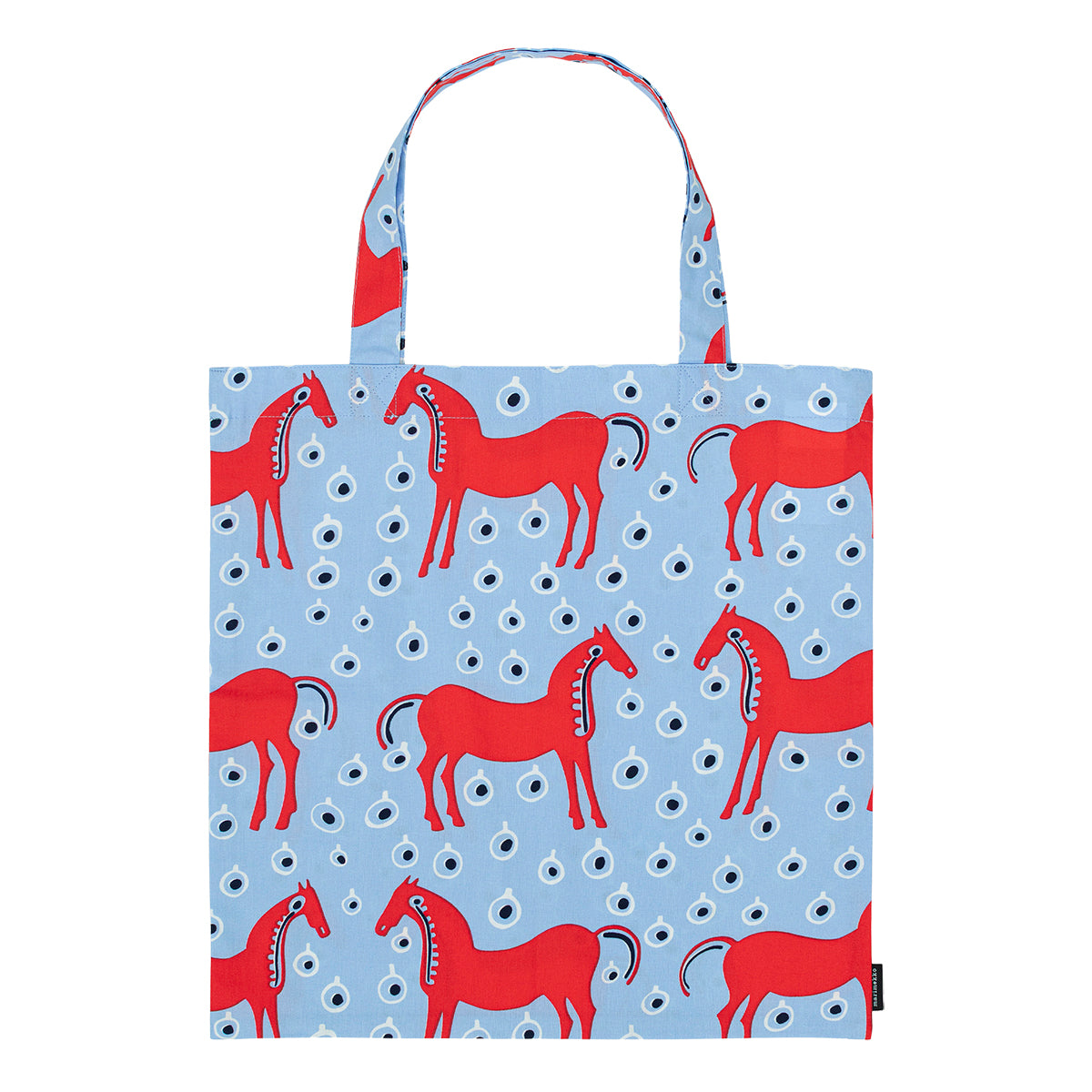 Marimekko Musta Tamma Light Blue / Red / Black Tote Bag