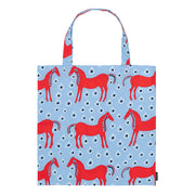 Marimekko Musta Tamma Light Blue / Red / Black Tote Bag