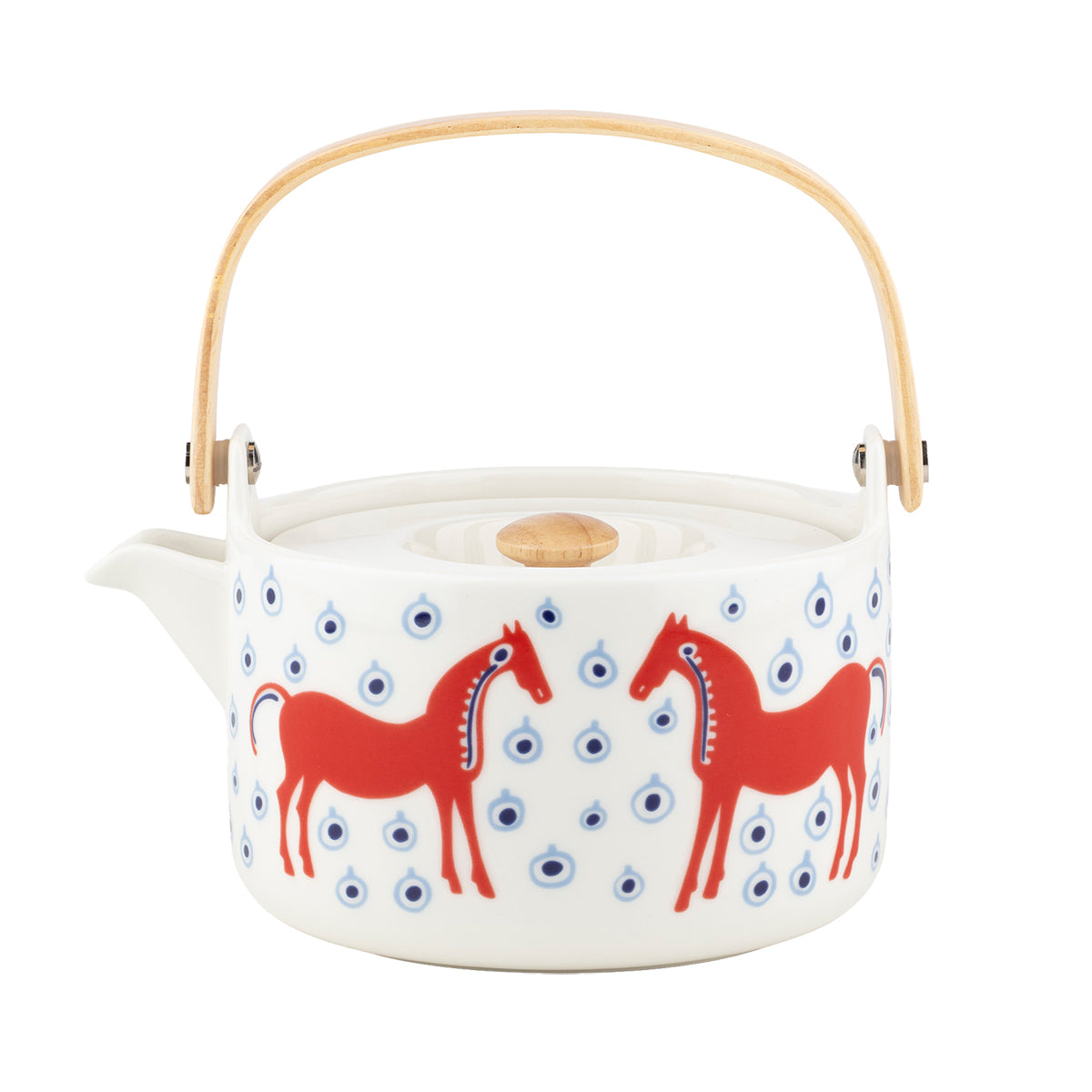 Marimekko Musta Tamma White / Red / Blue Teapot - Year of the Horse 2026